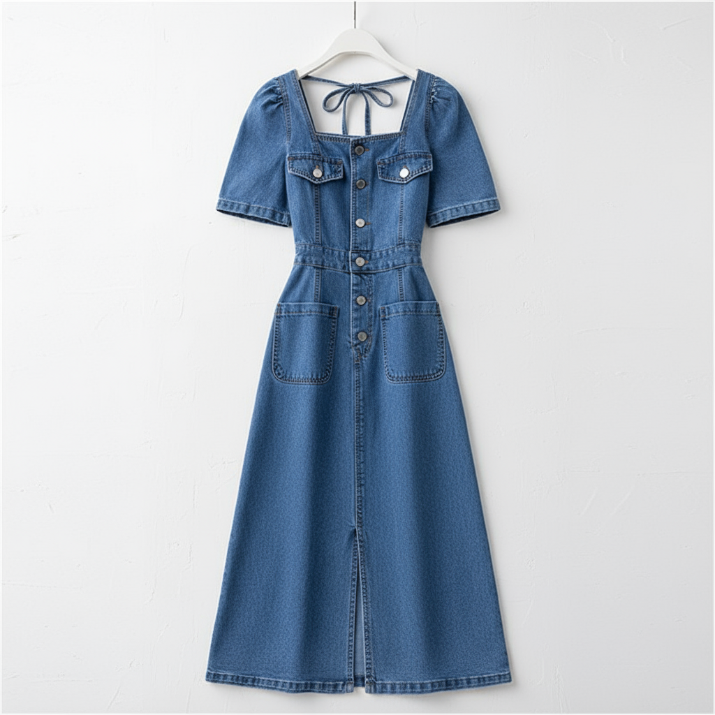Uk (55kg) Jean Gown - Bale Sharing. - Thrifted by Slimmiedija