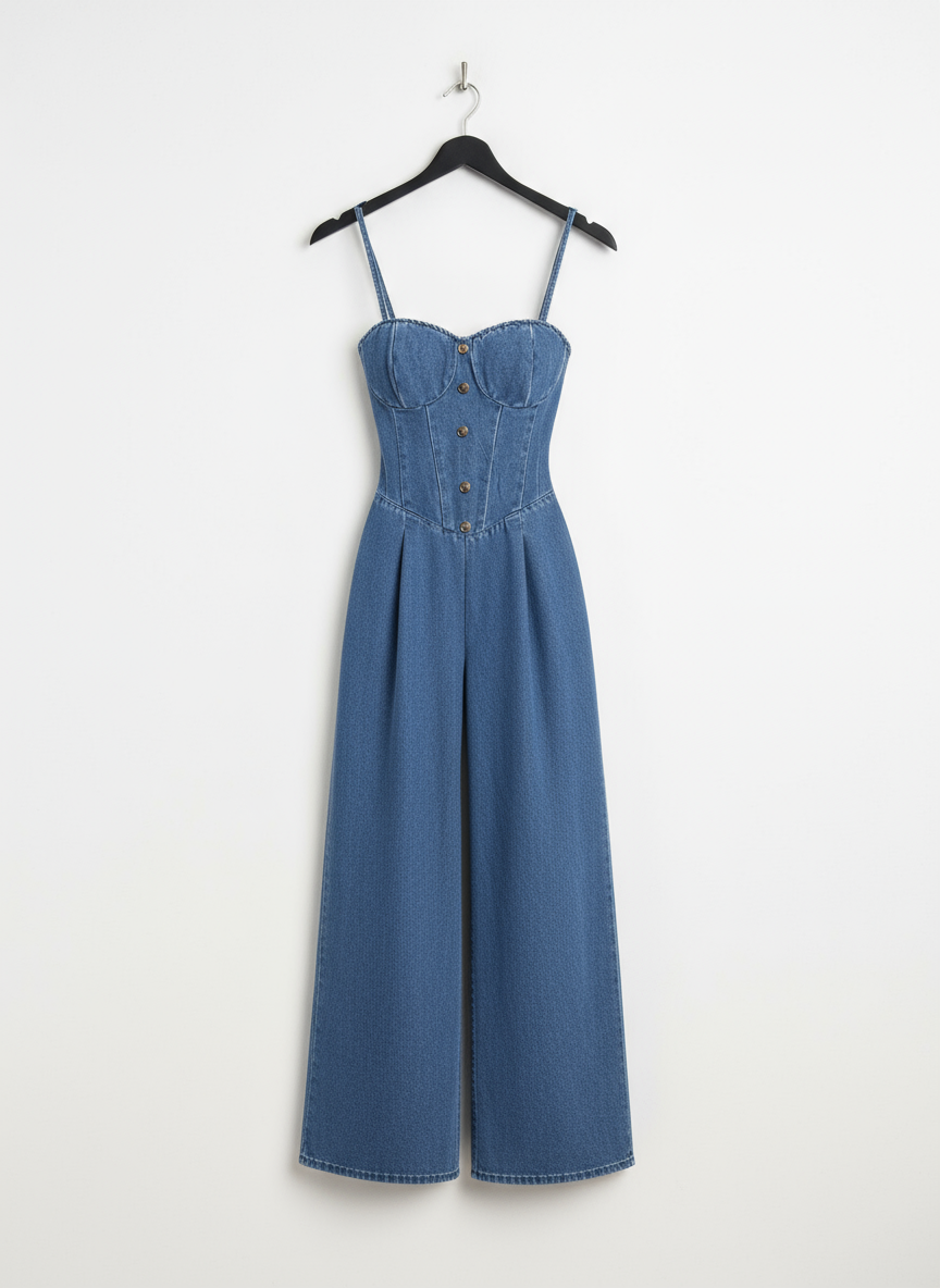 Uk (55kg) Jean Gown - Bale Sharing. - Thrifted by Slimmiedija