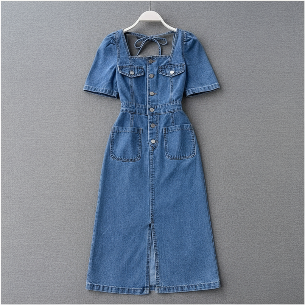 Uk (55kg) Jean Gown - Bale Sharing. - Thrifted by Slimmiedija